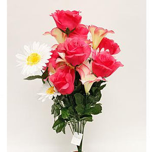 Pink Rose, Gerbera & Tiger Lily Mixed Spring Floral Bush-Spring Bushes-Ellis Home & Garden