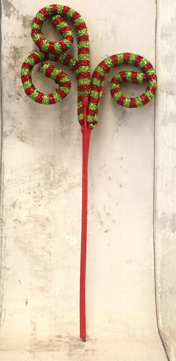 Red & Lime Green Multi Swirl Pick