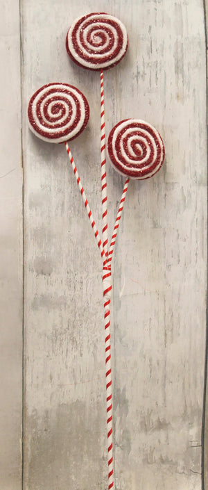 Red & White Christmas Lollipop Floral Spray-Christmas Floral-Ellis Home & Garden