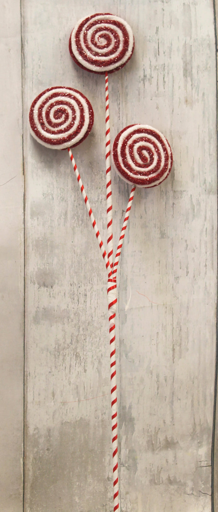 Red & White Christmas Lollipop Floral Spray