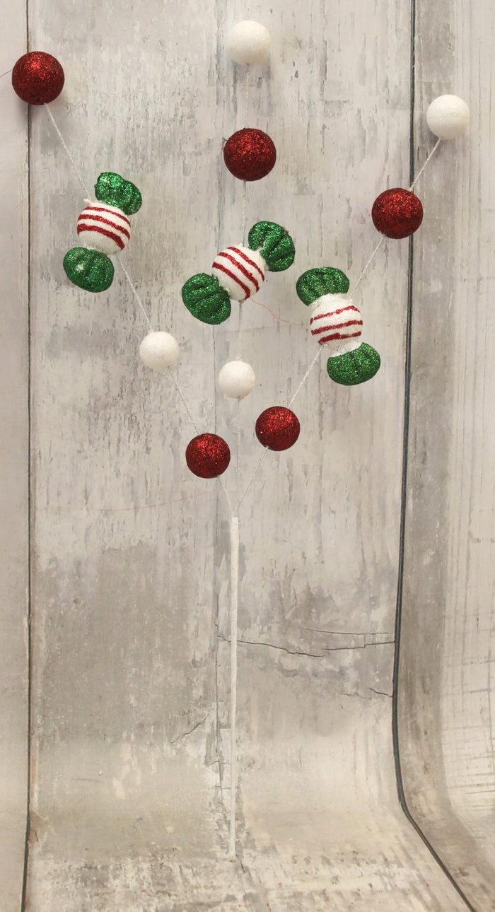 Red, White, & Lime Green Christmas Candy Spray